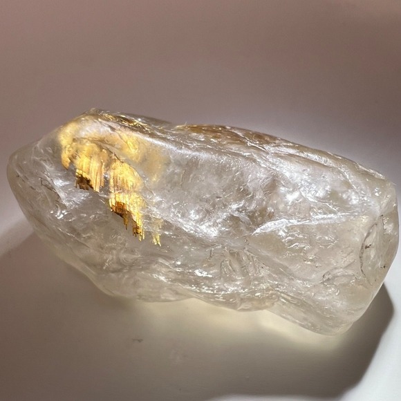Golden Rutilated Quartz Crystal Freeform (#18) - Picture 3 of 13